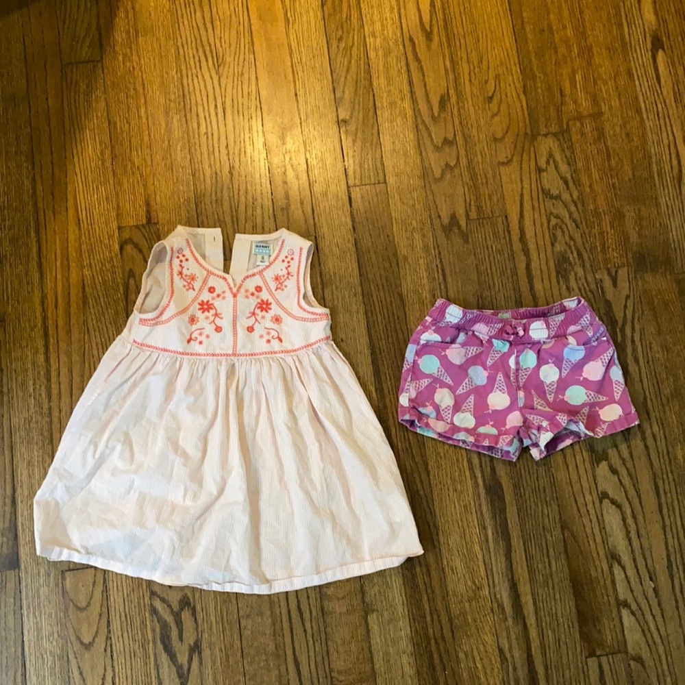 4T girls bundle, old Navy dress Gymboree shorts